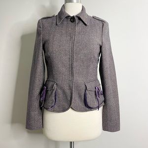 SCHUMACHER Herringbone Wool Blend Suit Jacket